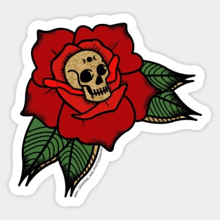 Skull Rose Rebellion Sticker